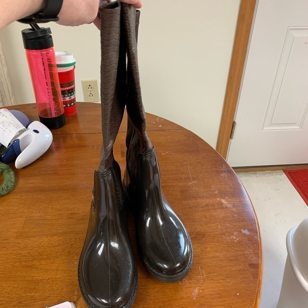 POSH Wellies knee high rain boots size 7 NEW #springbreak #easter - Picture 2 of 7